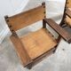 Pair of leather and walnut armchairs from the 1950s