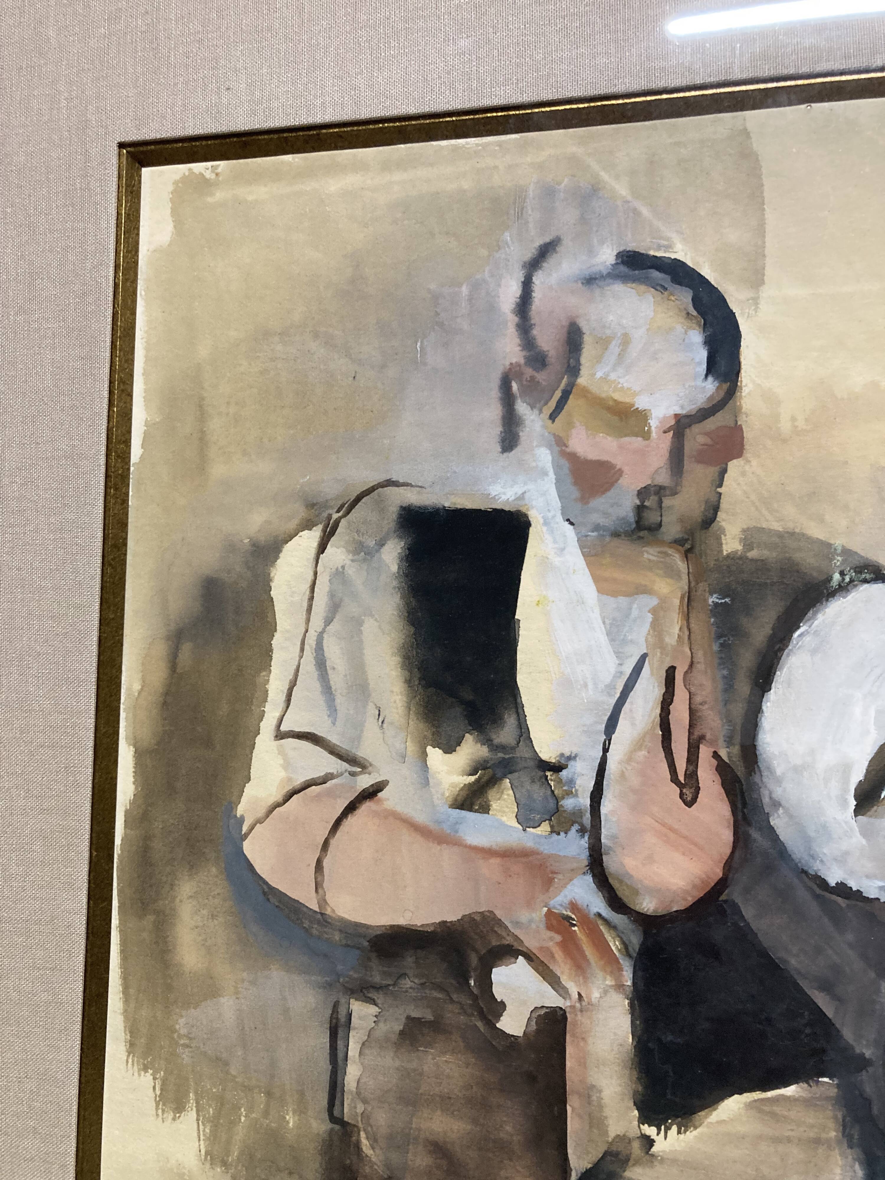 Manolo Ruiz-Pipó (1929-1998), Biotin Couple, watercolor and gouache, 1959