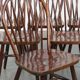 Set of 6 Vintage Wooden Windsor Spindle Chairs