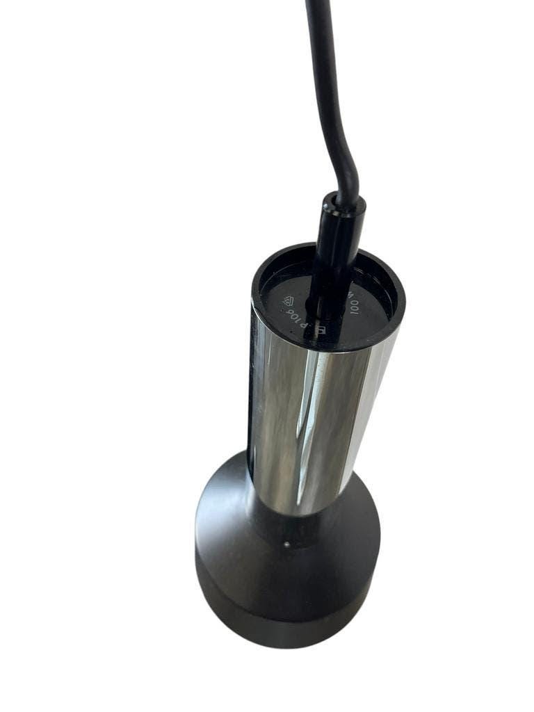 Suspension vintage chromée avec accent noir
