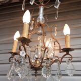 Chandelier cage 4 lights with crystal