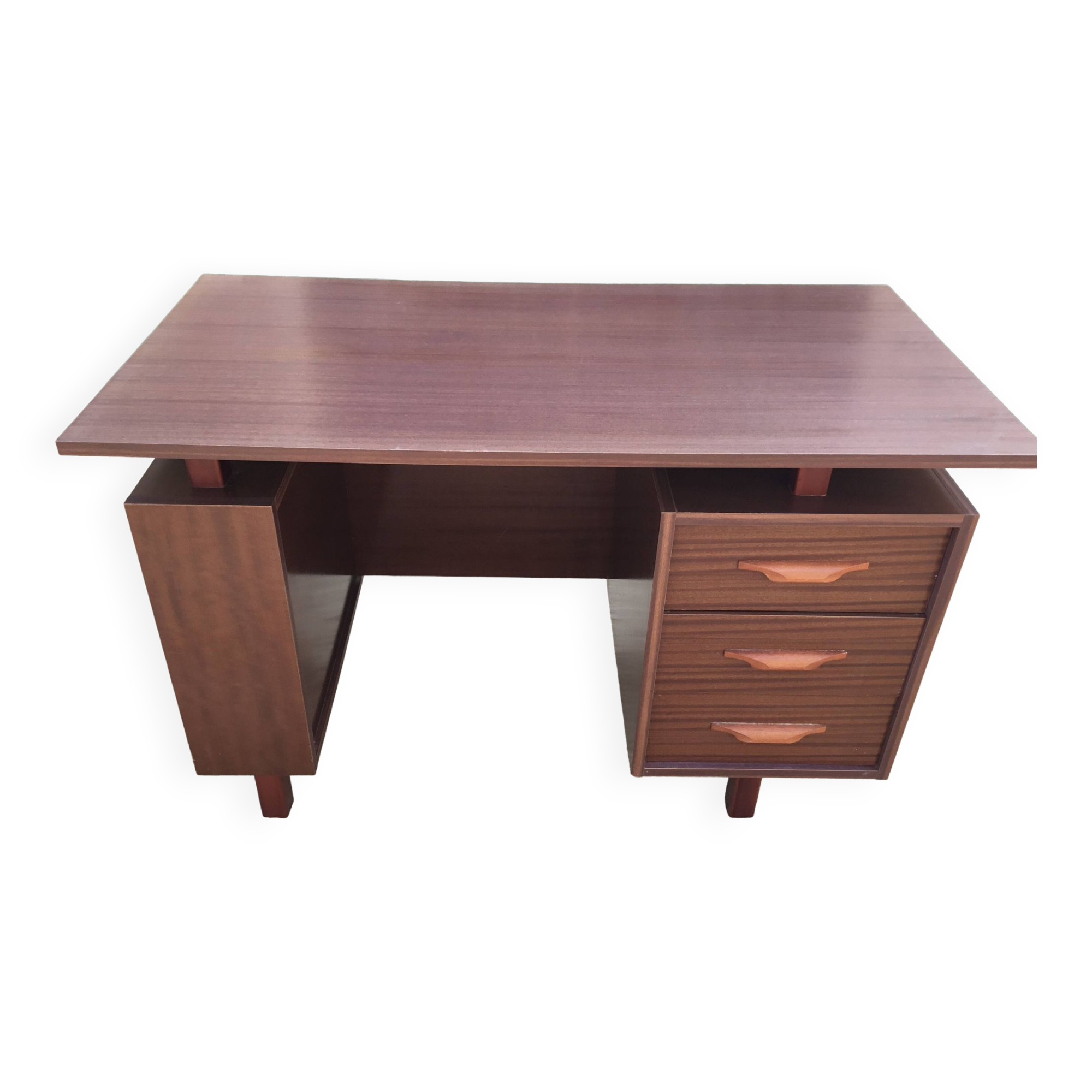 1980s mahogany veneered desk