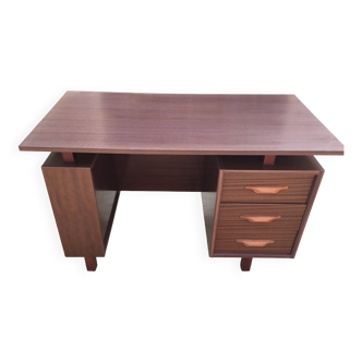 1980s mahogany veneered desk