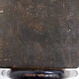 Banc en bois et métal tubulaire noir, 1950