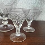 Port carafe in bohemian cut crystal and its 4 Glasses
