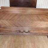 Carved oak double bed