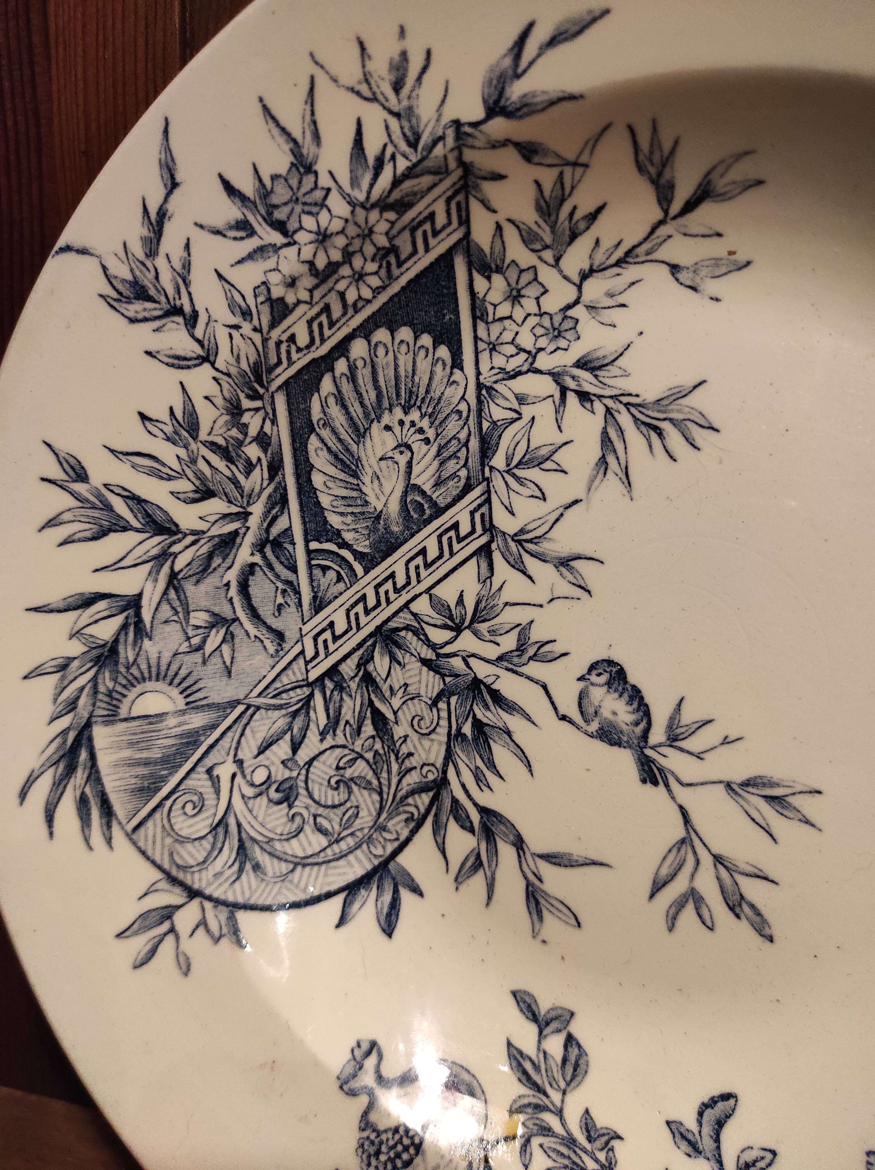 French vintage soup plate, R. Lafitte, Terre de Fer, Salins