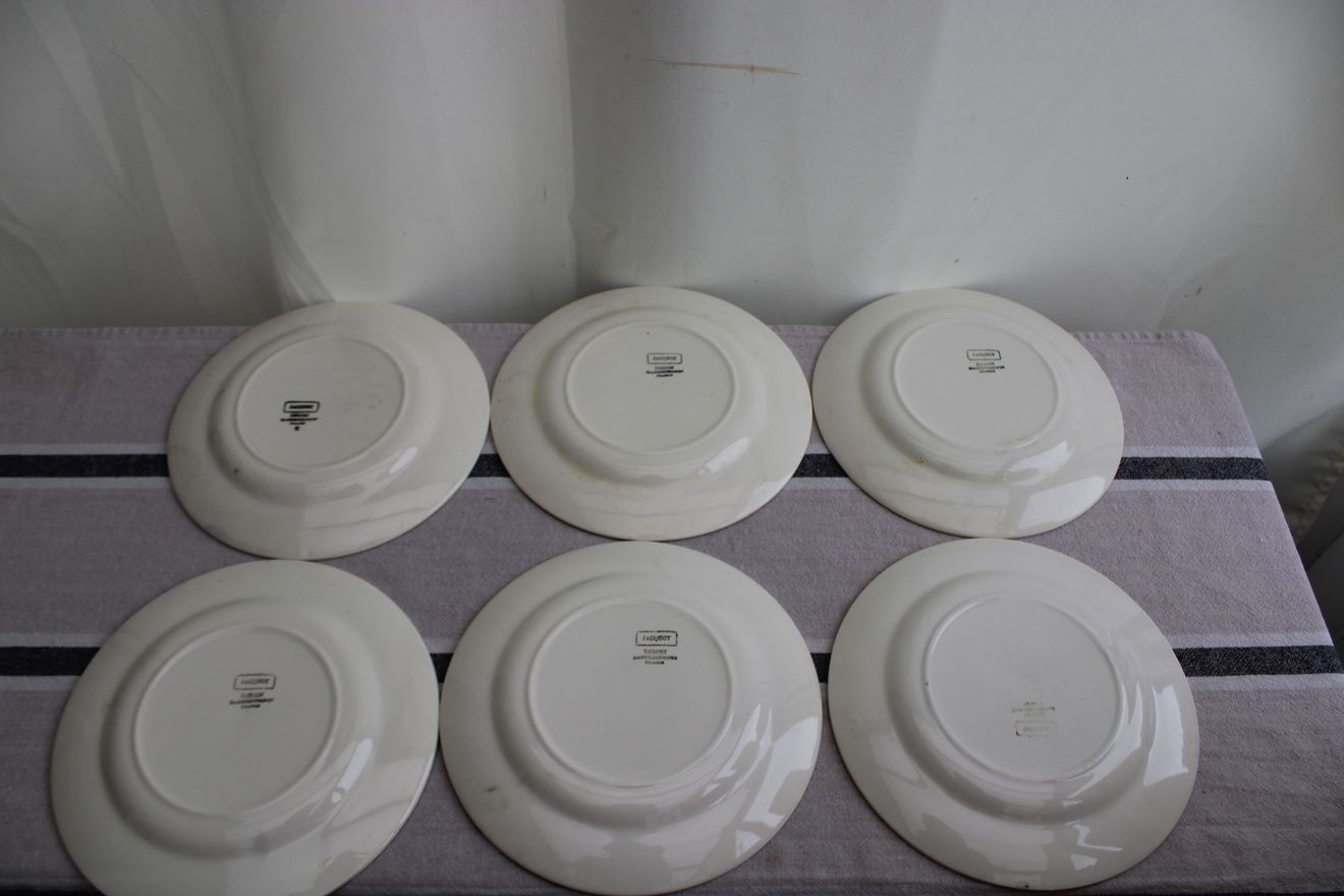 Set of 6 Digoin/Sarreguemines plates
