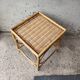 Geometric side table bamboo rattan style Boho tortoise vintage