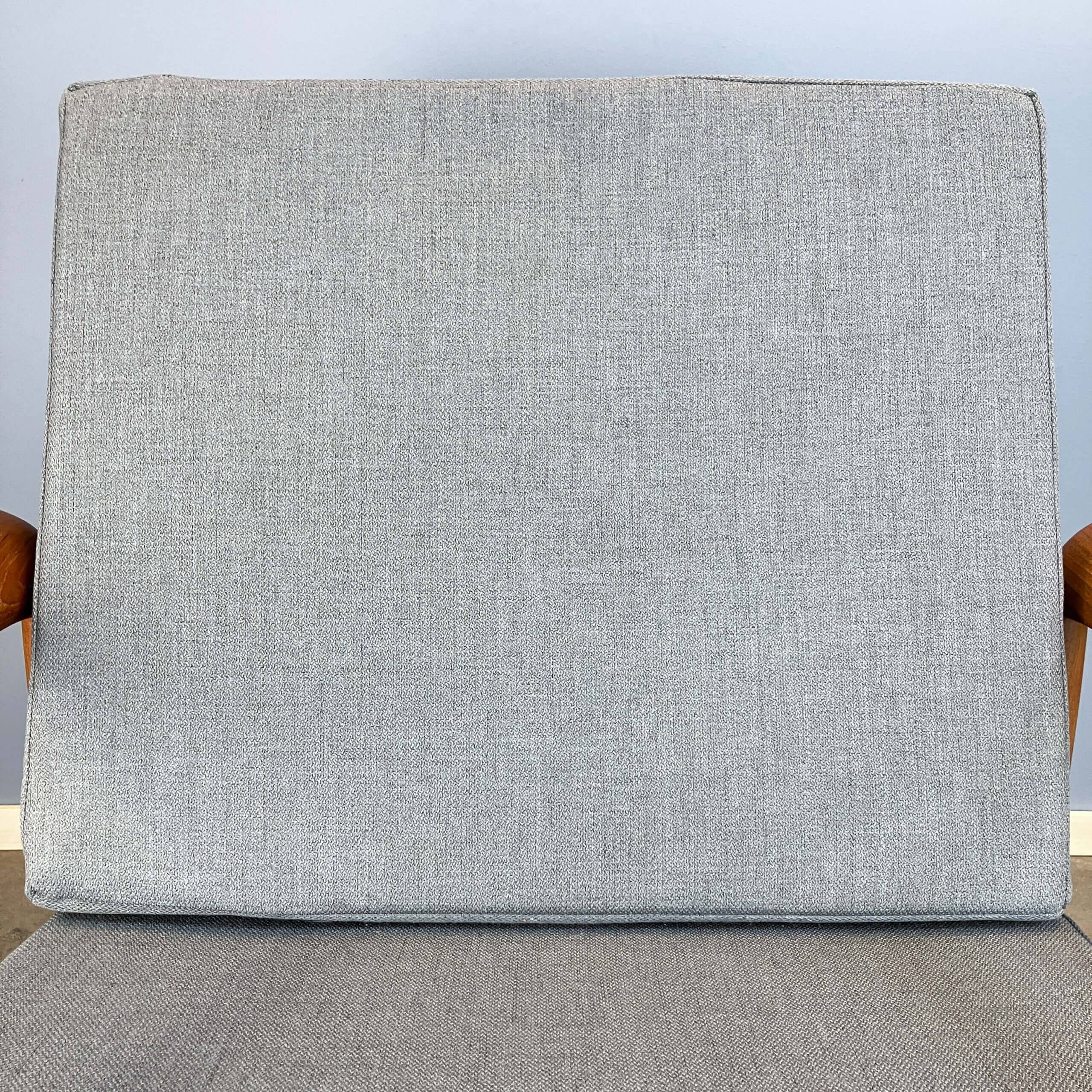 Armchair, teak with grey upholstery, 1960s