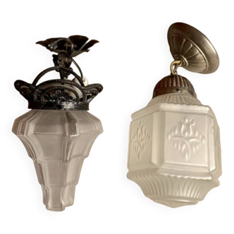 Pair of Art Deco pendant lights