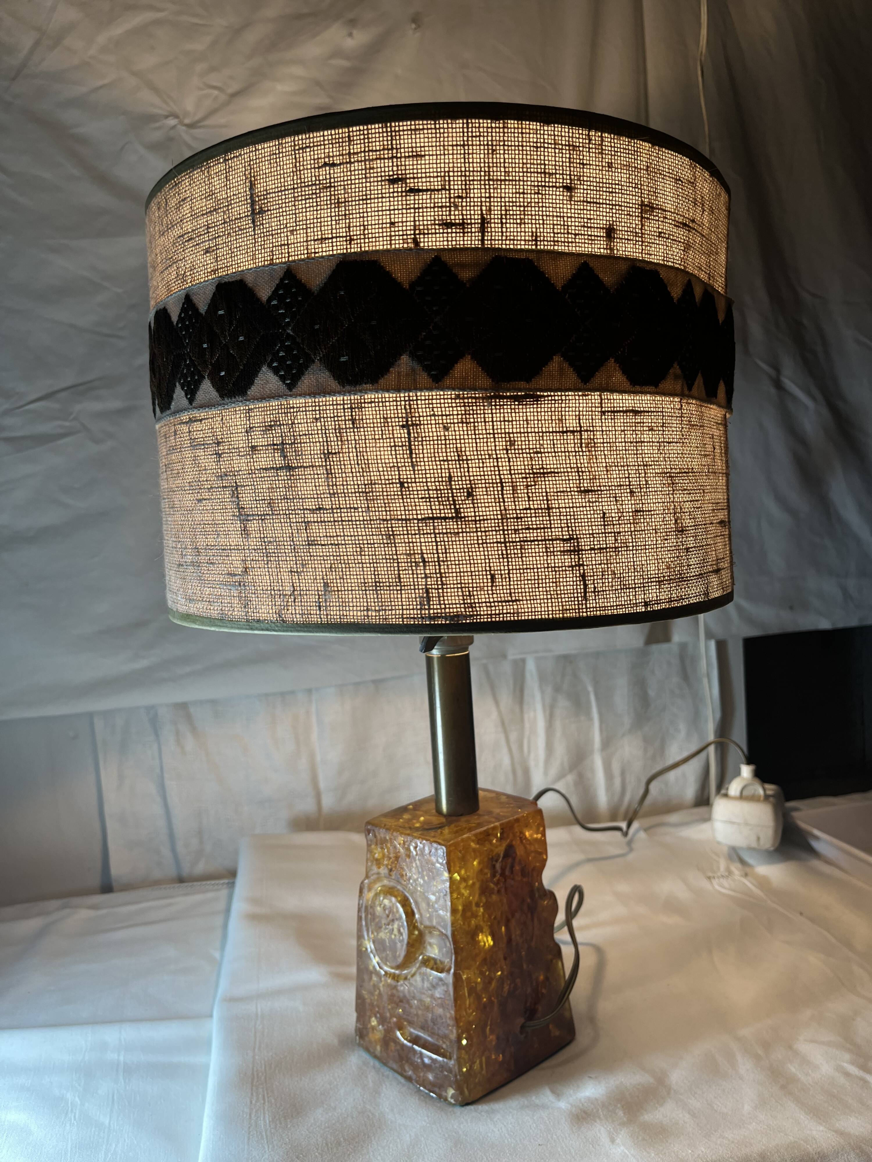 vintage fractal resin lamp 60s/70s