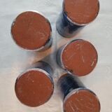 Set of 5 blue mazagrans in glazed stoneware