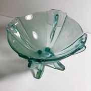 Art Deco Footed Glass Bowl by Stölzle Austria - 1930s