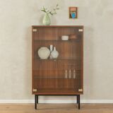 Walnut veneer display cabinet, 1960s