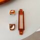 Vintage amber plexiglass mirror from the 70s