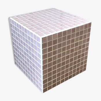 Cube carrelage mosaïque rose