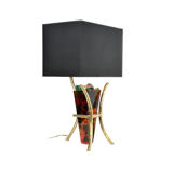 Pair of fractal resin and brass lamps by Henri Fernandez