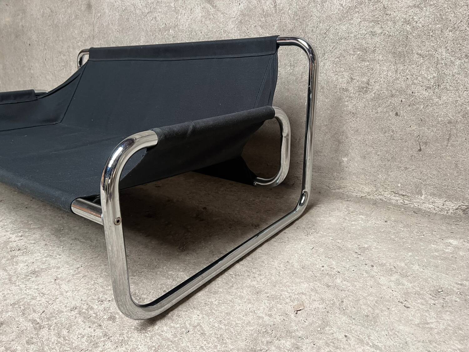 Vintage sofa by Johan Bertil Häggström for Ikéa in leather and chrome metal 1970