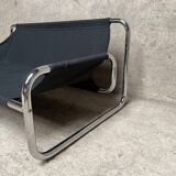 Vintage sofa by Johan Bertil Häggström for Ikéa in leather and chrome metal 1970