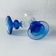 Pair of glass candle holders