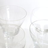 Set of 4 mismatched, crystal wine glasses