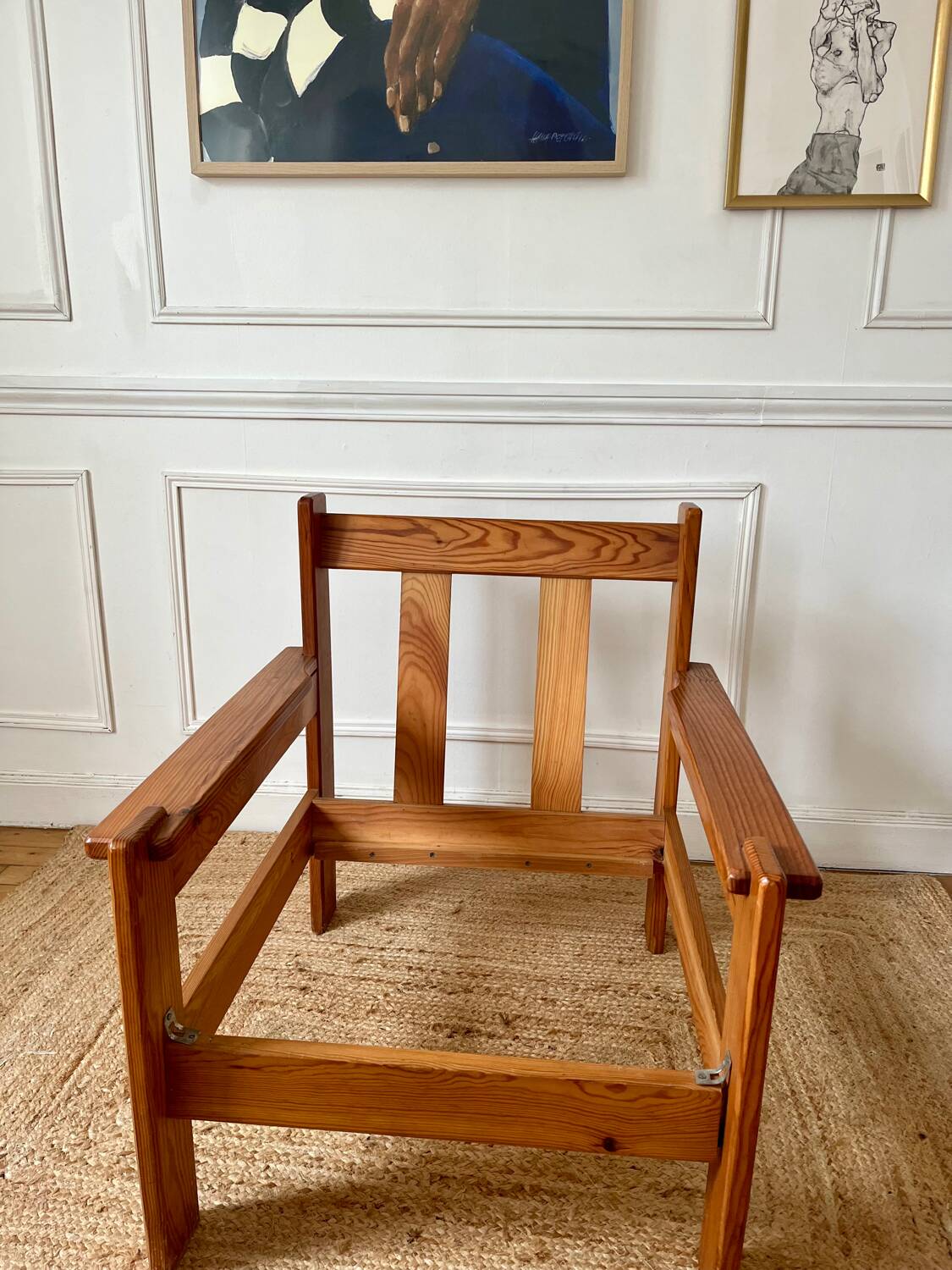Fauteuil en pin vintage 70/80