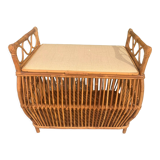 Vintage rattan toy chest