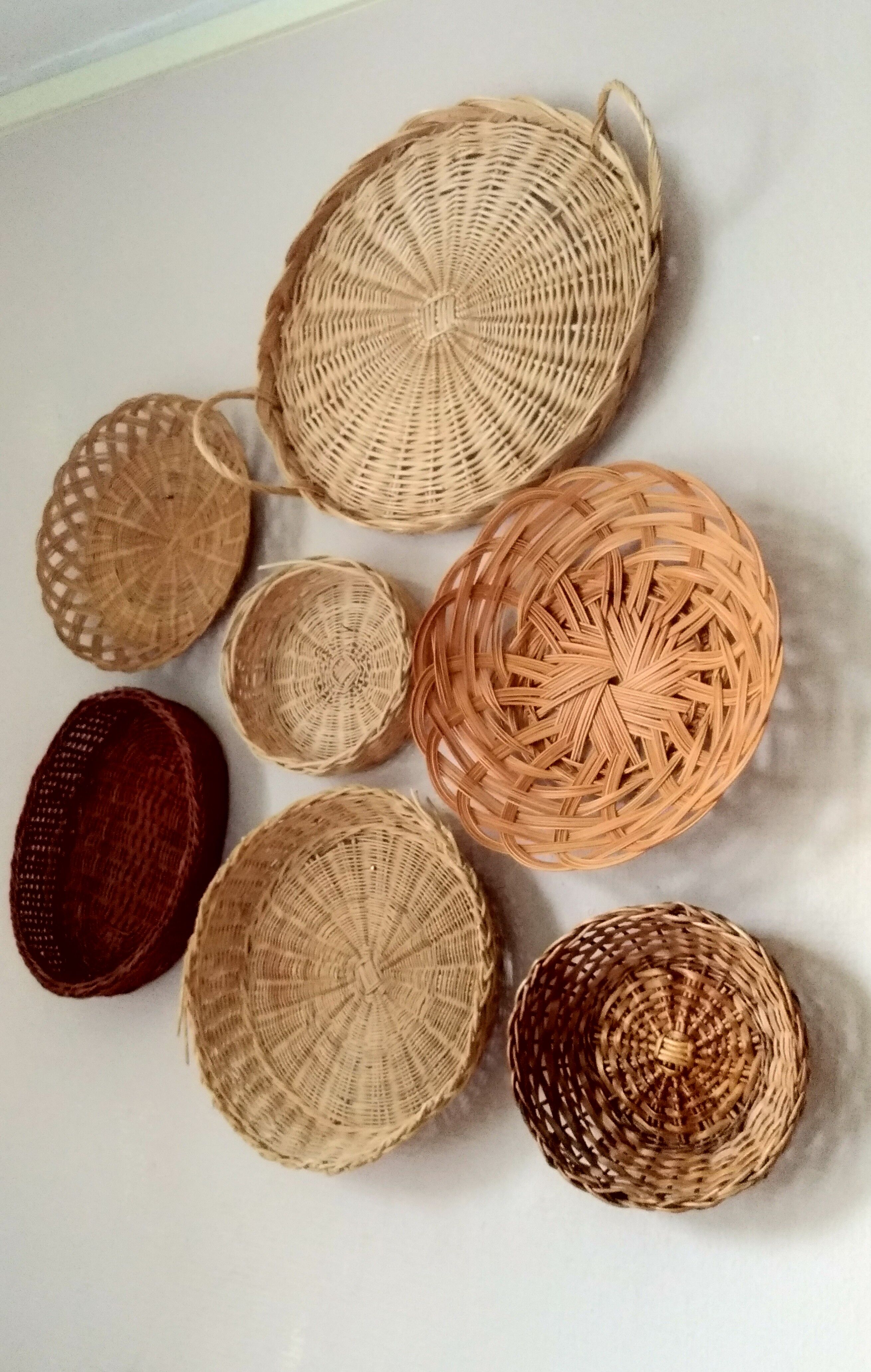 Composition of Vintage rattan baskets