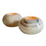 White marble tealight holders from the 70s