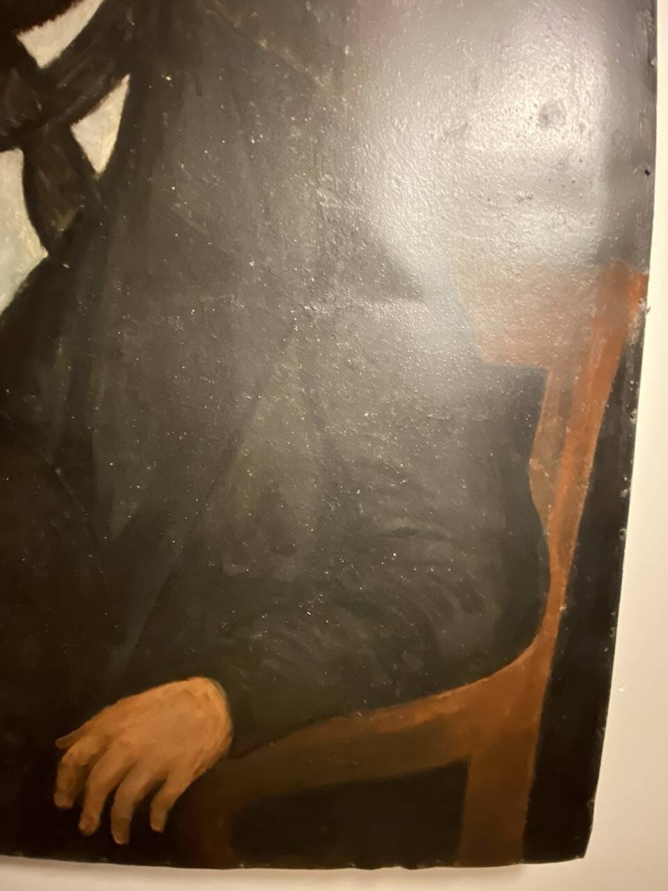 Old painting, portrait of Louis Vallez (1807-1857), 19th century