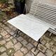 Bistro table in grey marble and black cast iron 100 x 60 cm