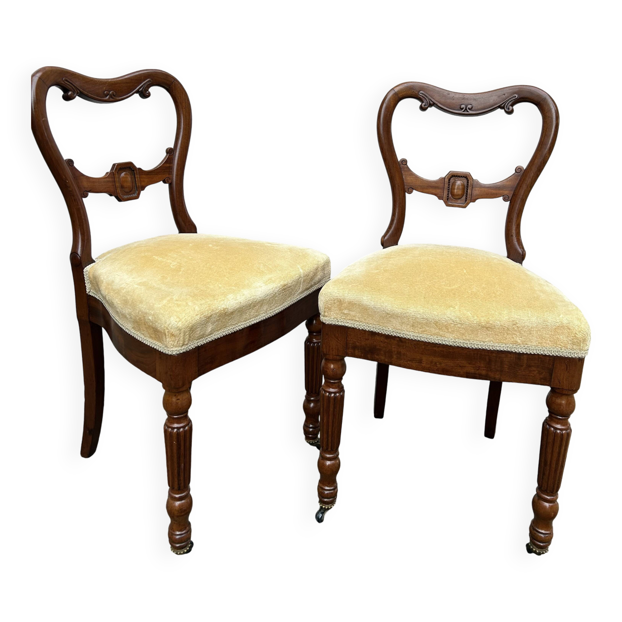 2 old carved chairs