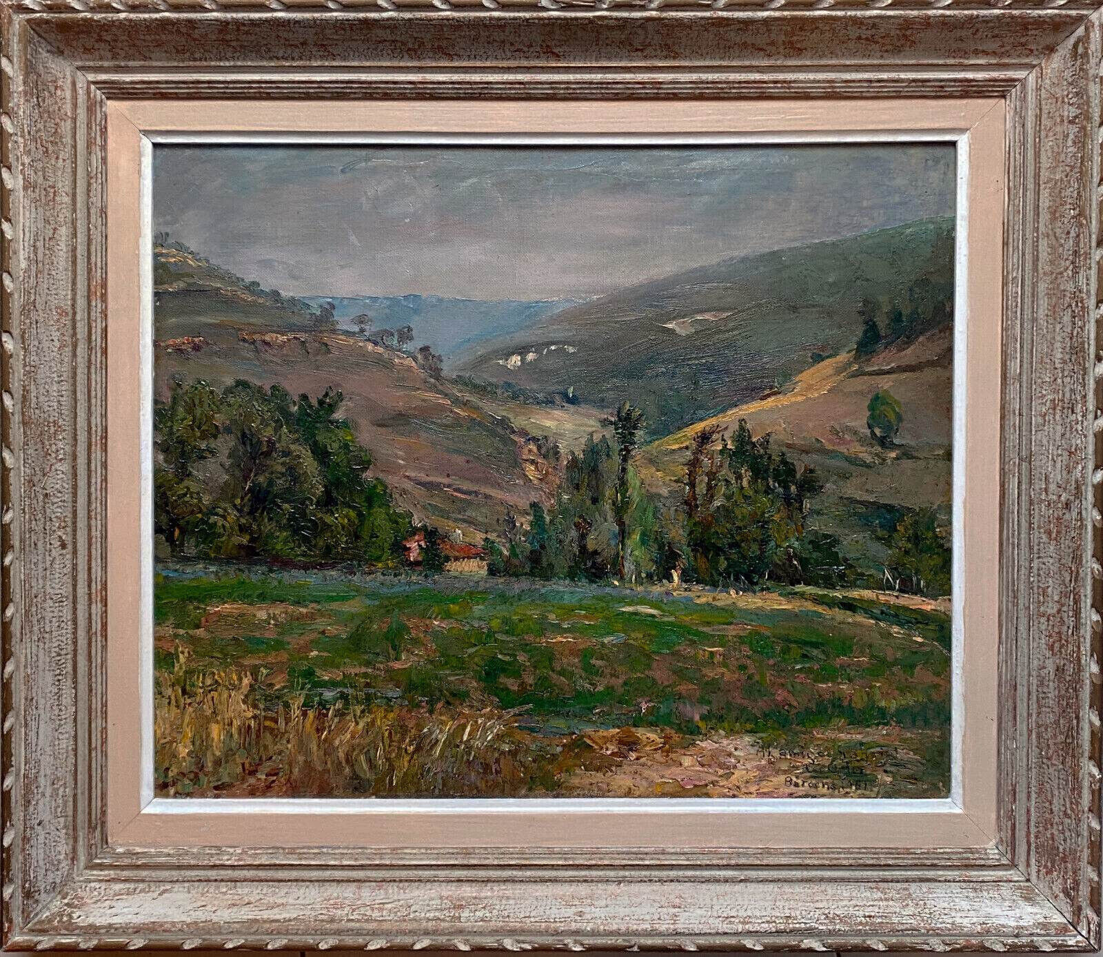 Painting "Hilly landscape" 1961 signed (to decipher) + frame