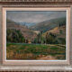 Painting "Hilly landscape" 1961 signed (to decipher) + frame