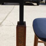 Adjustable dining room table adjustable in teck and copper, denmark, 1950
