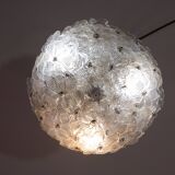 Murano Ceiling Light Gold and Traspare Flower by Seguso for Venini, Italy, 1960s