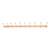 porte-manteau d'école / vestiaire 10 patères à boules rouges
