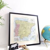 Spain and Portugal vintage map 43x43cm from 1950