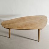 Vintage Danish Mid century Wooden Oval coffee table in Plain Oak, 1950s