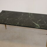 French coffee table with italian green leaf marble leaf