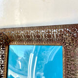 Antique Metal Picture Frame in Baroque style convex glass