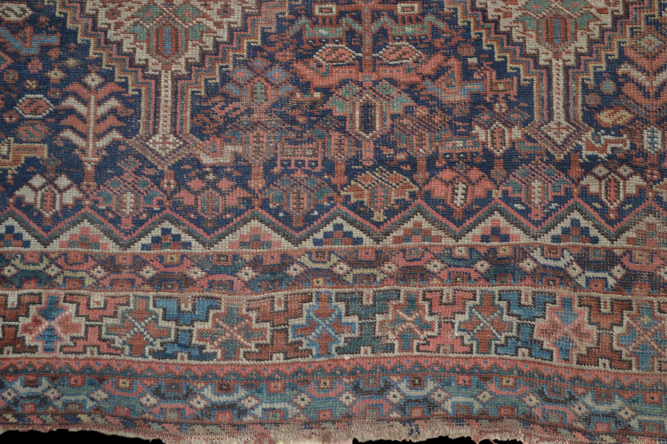 Persian Carpet Shiraz, Khamseh Nomad Tribes, 172x198cm - late 19th Century