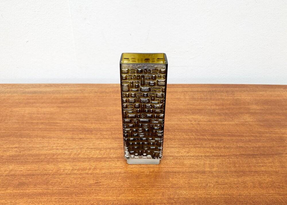 Brutalist bubble glass vase from the German space age mid-century by Emil Funke for Gral, 1960s.