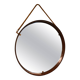 Pizzetti cognac leather mirror, 1950s, Italy
