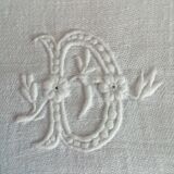 Set of 14 monogrammed damask towels