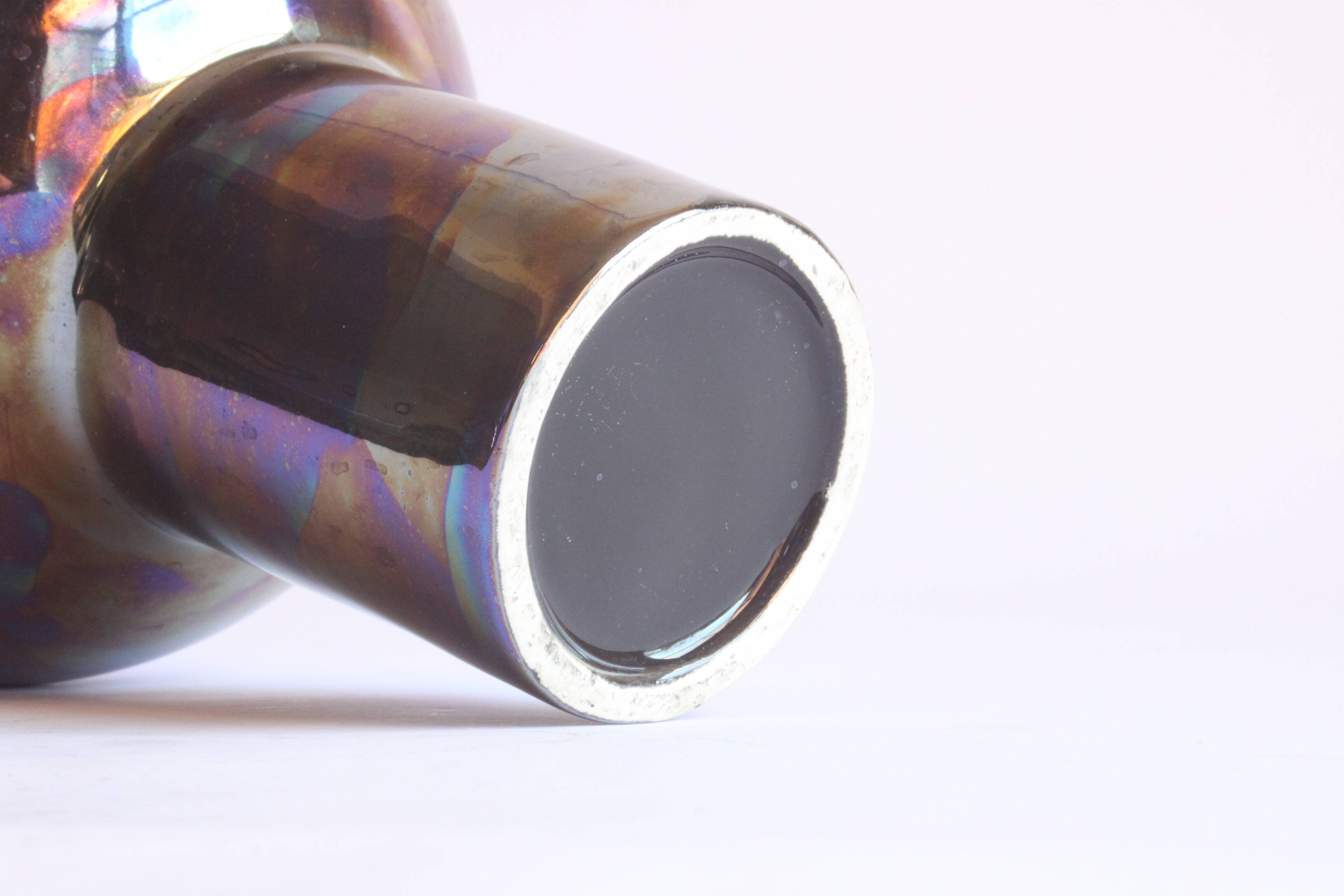 Metallic glaze ceramic vase, 1980s