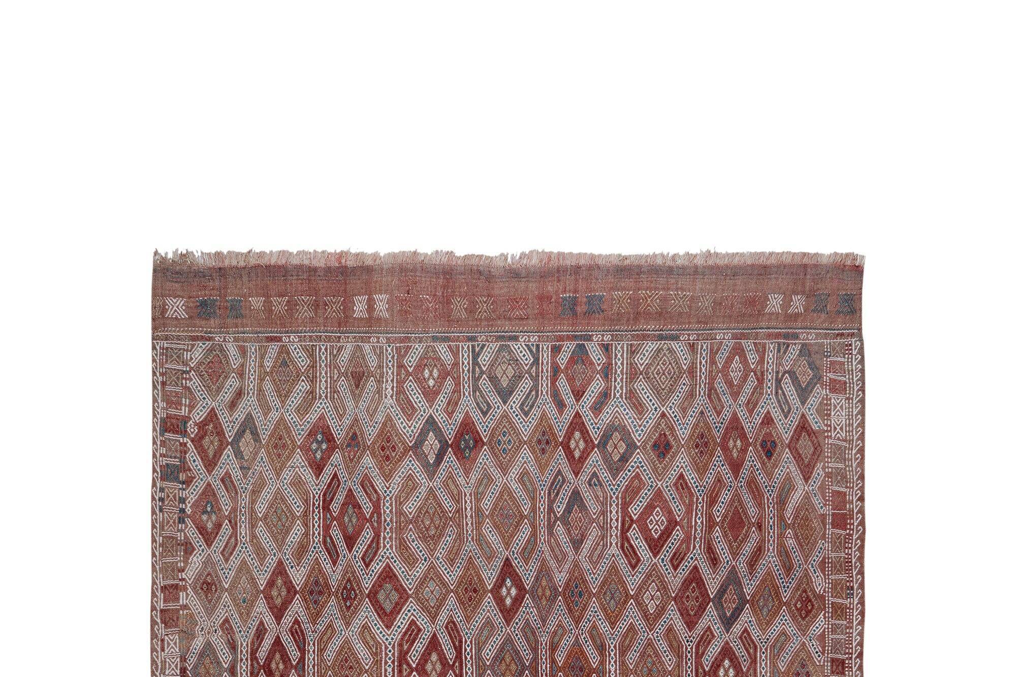Vintage Turkish kilim, handwoven, 176x244 cm.
