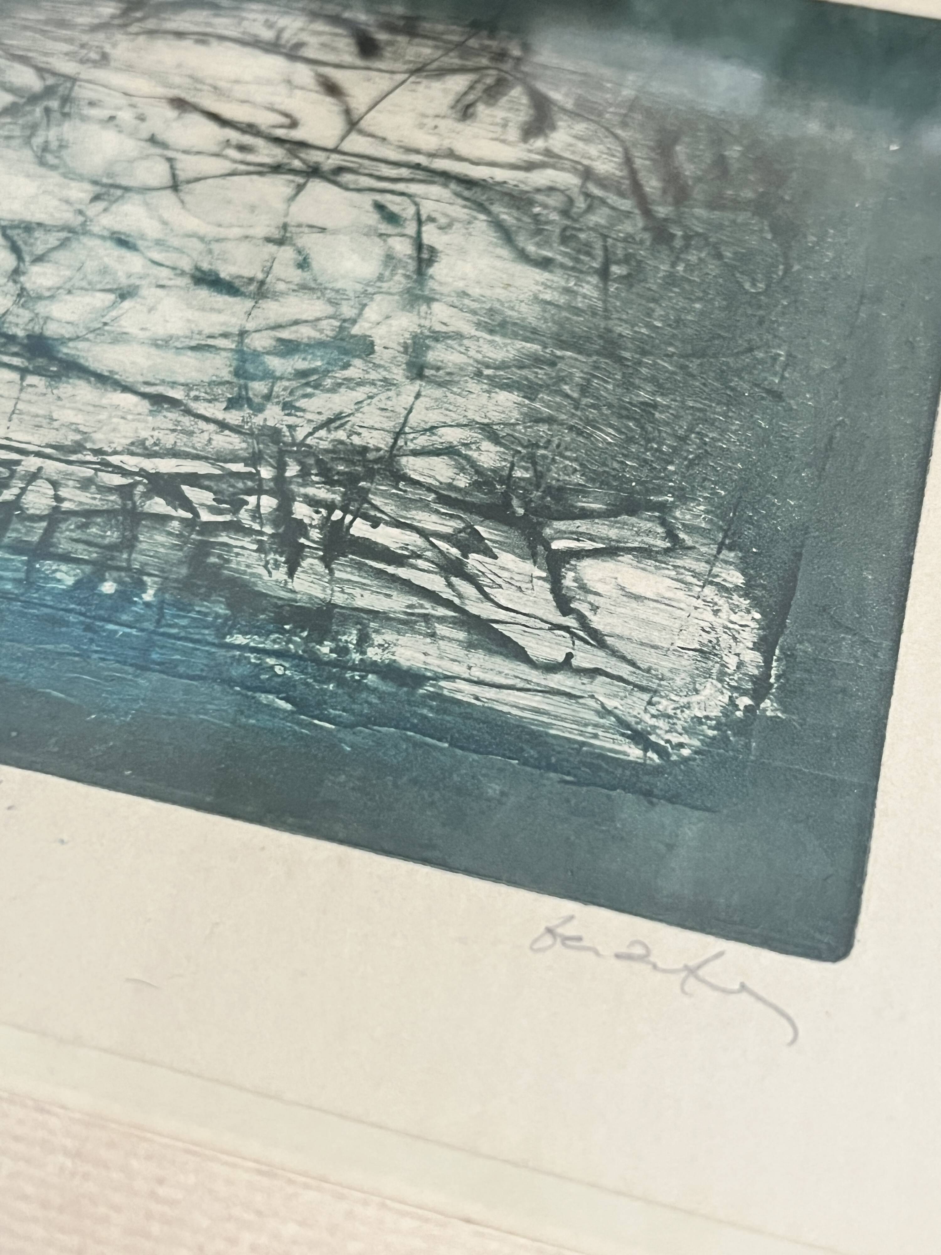 1/8 lithograph framed and signed by the artist oil and mixed media