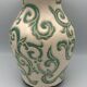 Vintage vase in glazed ceramic with carved decoration of arabesque 22.5 cm